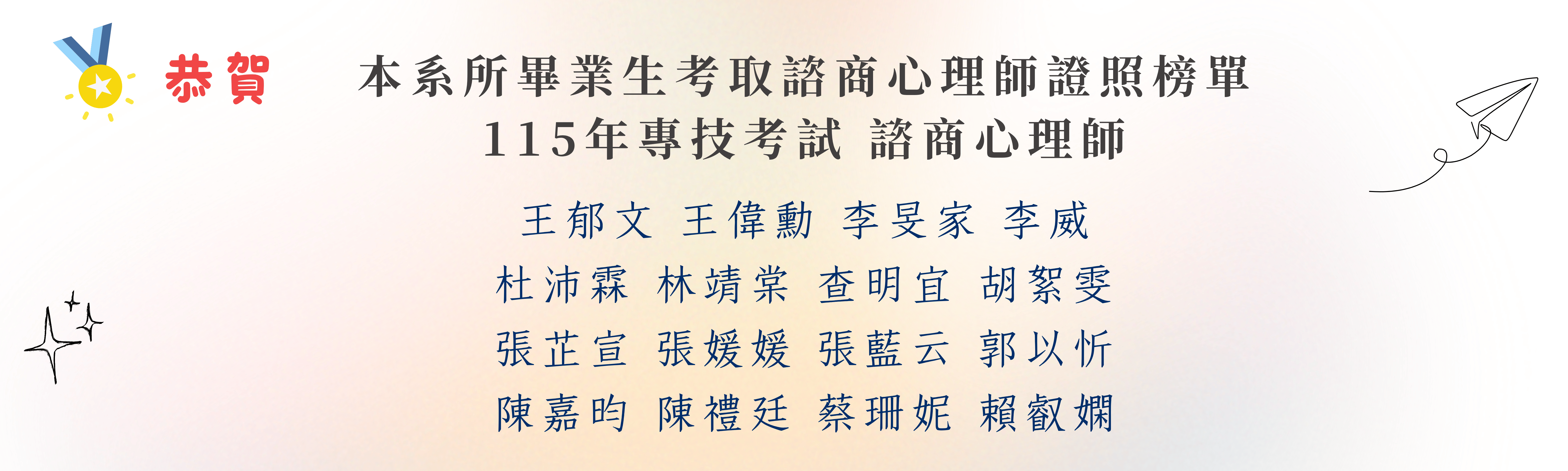 115年諮商心理師榜單