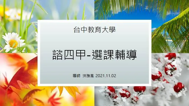 110-1 諮四甲選課輔導 第1張